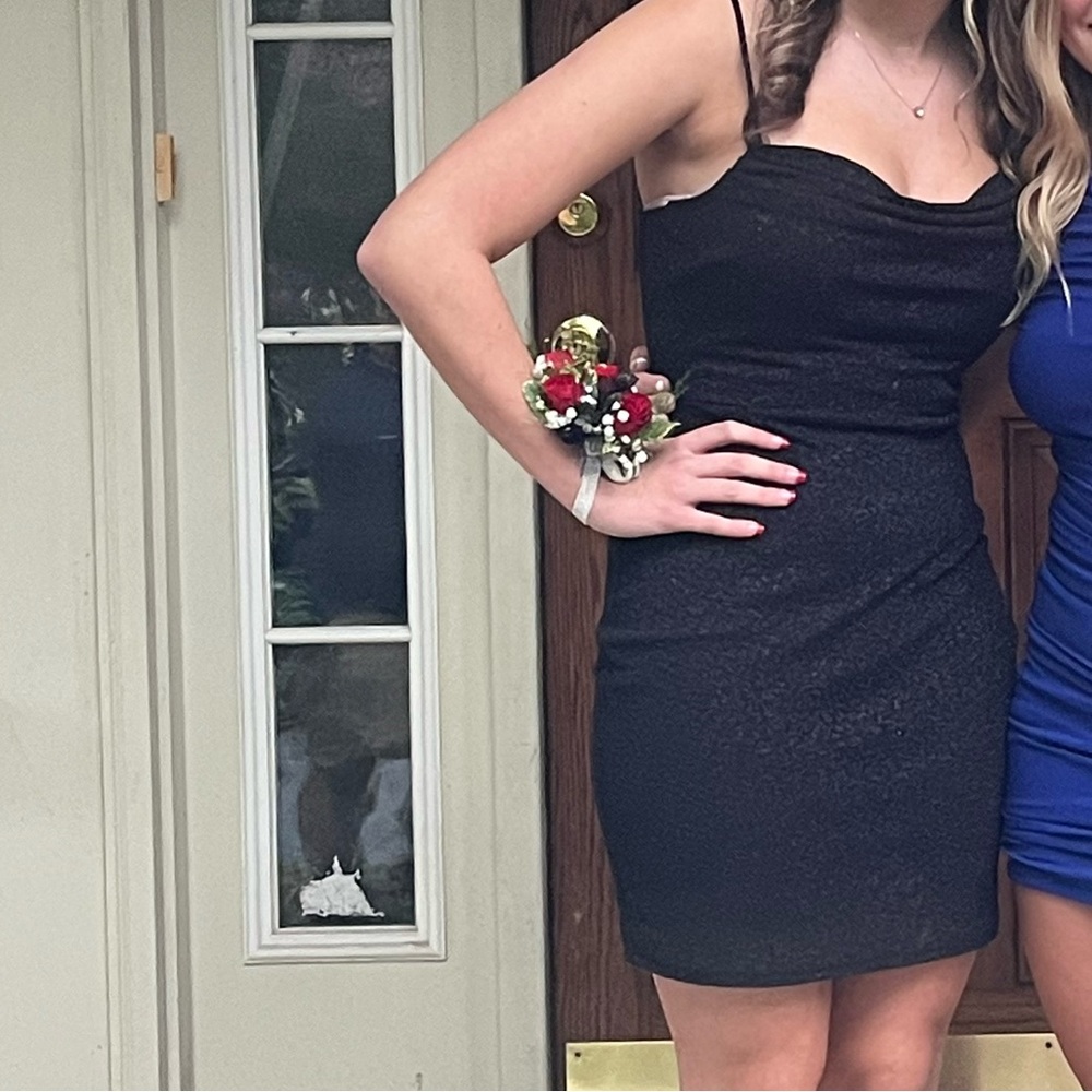 Black with sparkles homecoming dress very comfortable